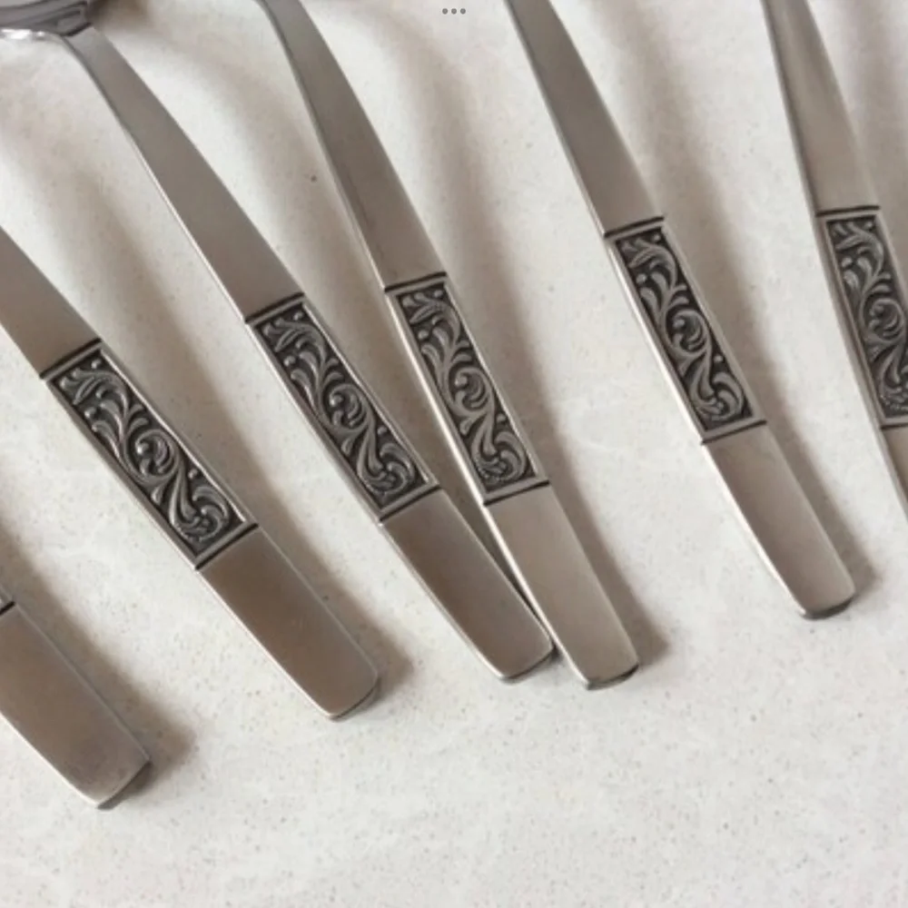 New! Set of 6 Vintage Elegance by Salem Spoons Tablespoons Stainless Steel MCM